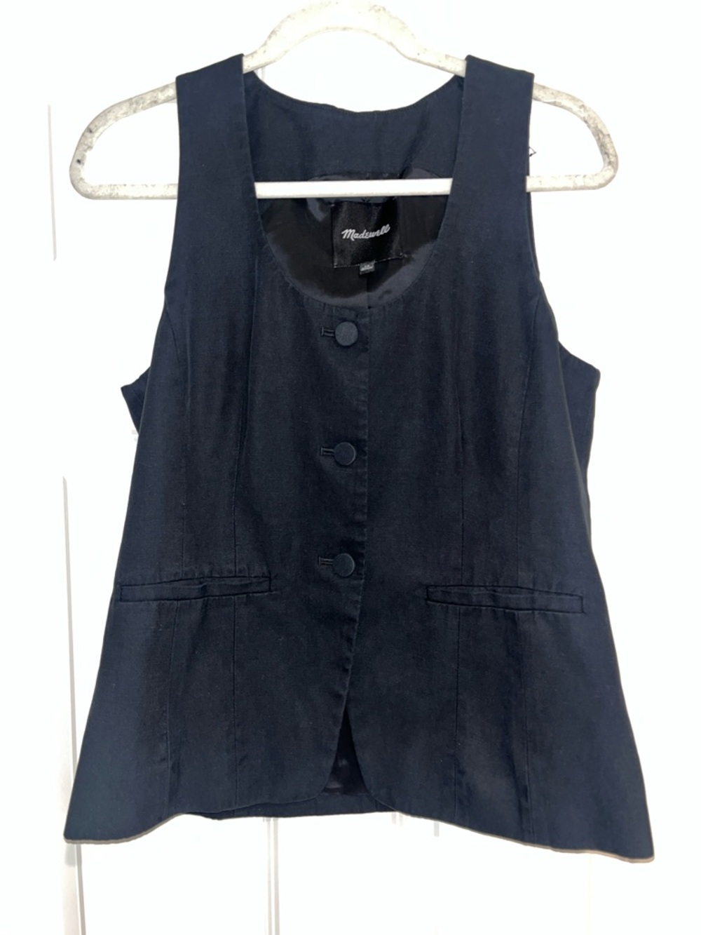 Madewell Black Sleeveless Button Vest